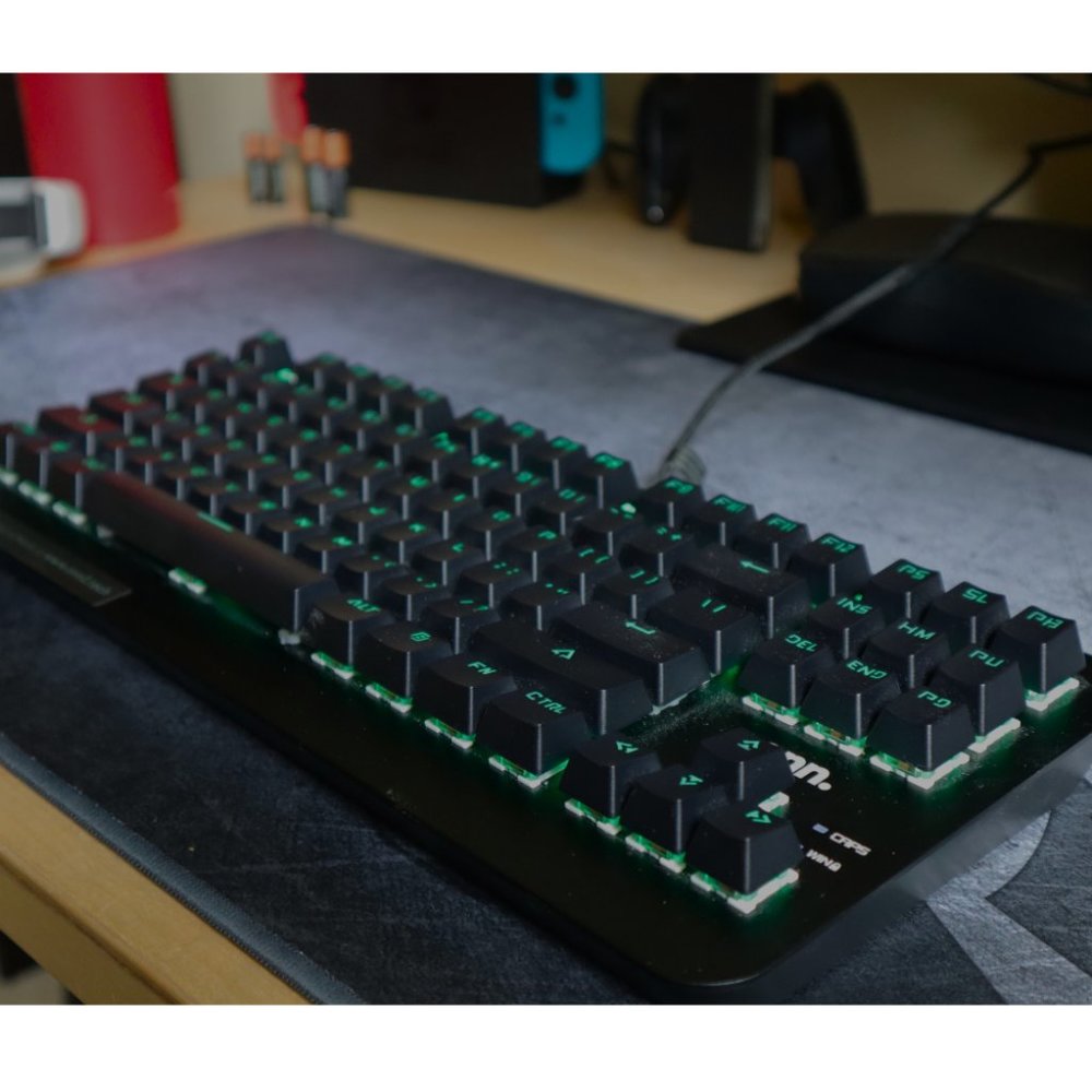 onn. RGB Mechanical Gaming Keyboard Blue Switches, 6ft USB Cable, Black.